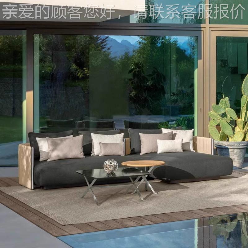 户外678高端实木沙发墅庭院柚木桌椅防别露防晒室外天阳水台组合