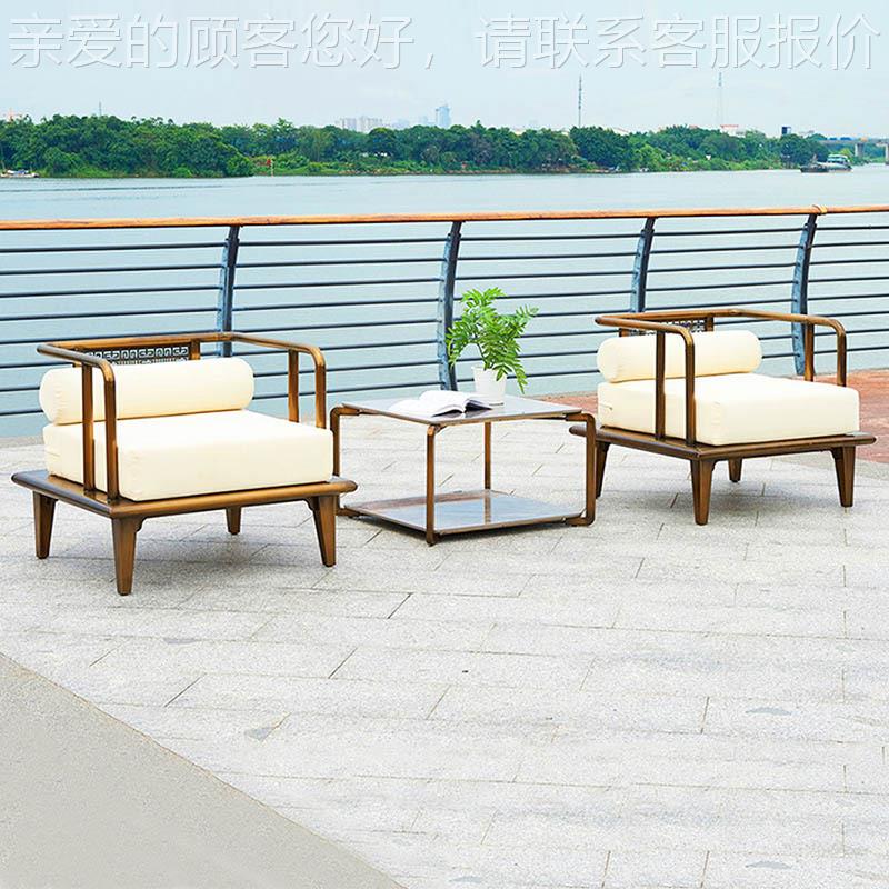 户外沙发古铜样墅色不锈钢复古风中式庭组院别板房露天阳118台合