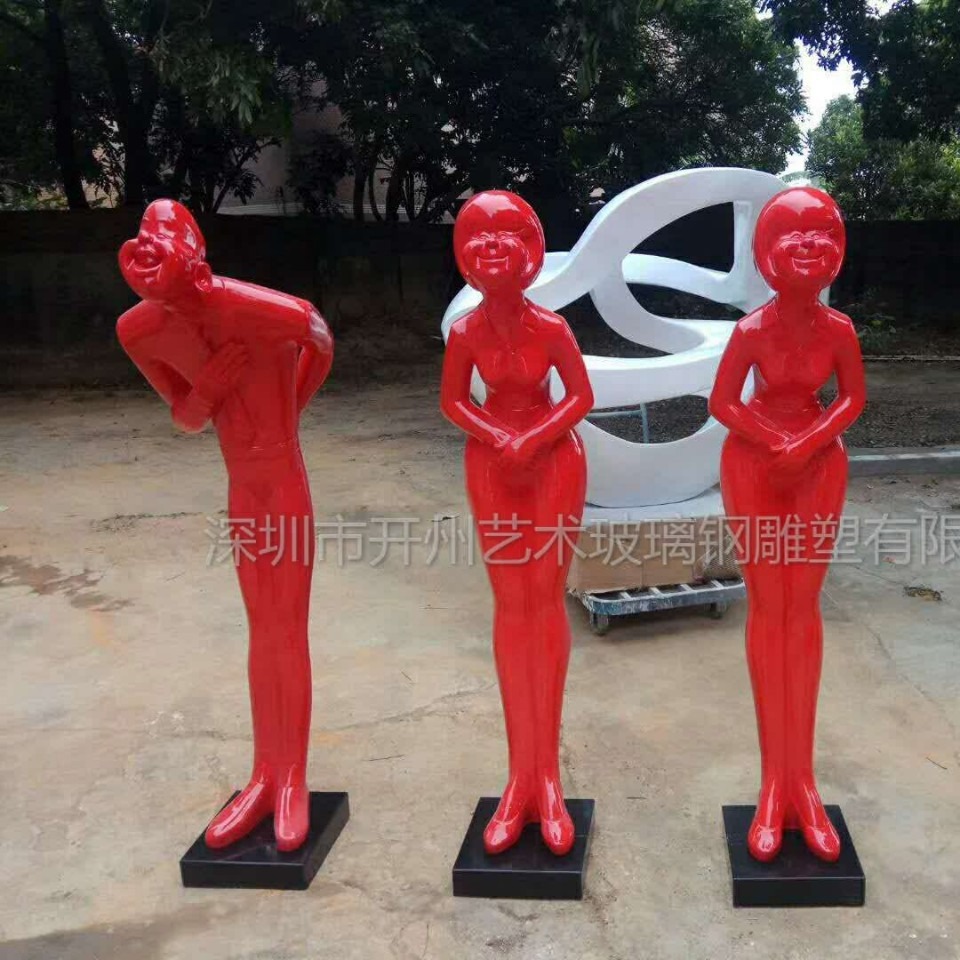 创意玻璃钢鞠躬迎宾人物雕塑大堂店门口装饰卡通落地摆件开业礼品