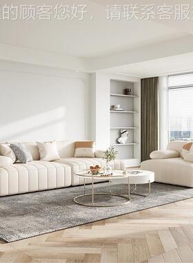 发设计师轻奢简极现代白色沙客厅家具意组式简约合XCZ130北欧沙发