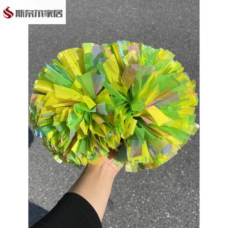运动会道具运动会氛围道具彩虹七彩花球亚光拉拉队手花啦啦花球运