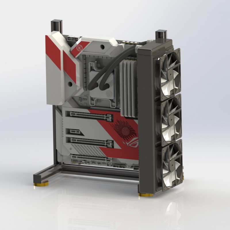 开放式机箱架个性ITX台式机水冷MATX铝合金创意EATX大板全铝立式