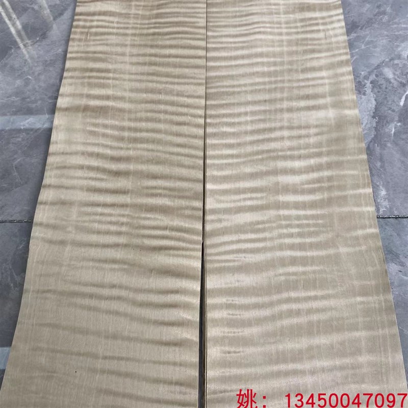 天然染色枫影木皮饰面板贴皮虎纹强影衣橱柜子家具贴面0.45mm