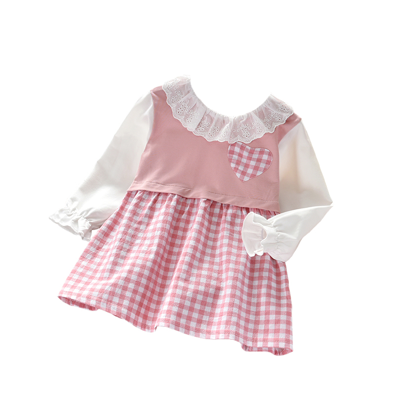 女童连衣裙春装2022新款春款儿童装格子裙子洋气小女孩公主裙春秋