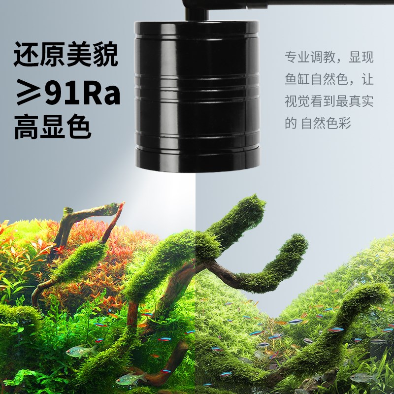 鱼缸射灯变焦鱼缸灯专用照明水草灯小型观赏造景灯原生南美缸