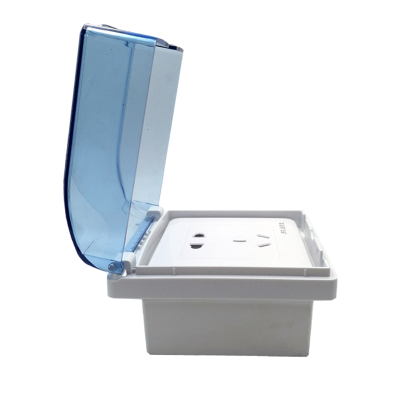 86型明装明线明盒防水五孔插座10A防溅盒防尘盖带开关一开16A三孔