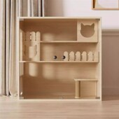 定制猫别墅家用室内猫柜双层实木猫窝猫笼爬架一体豪华猫屋大空间