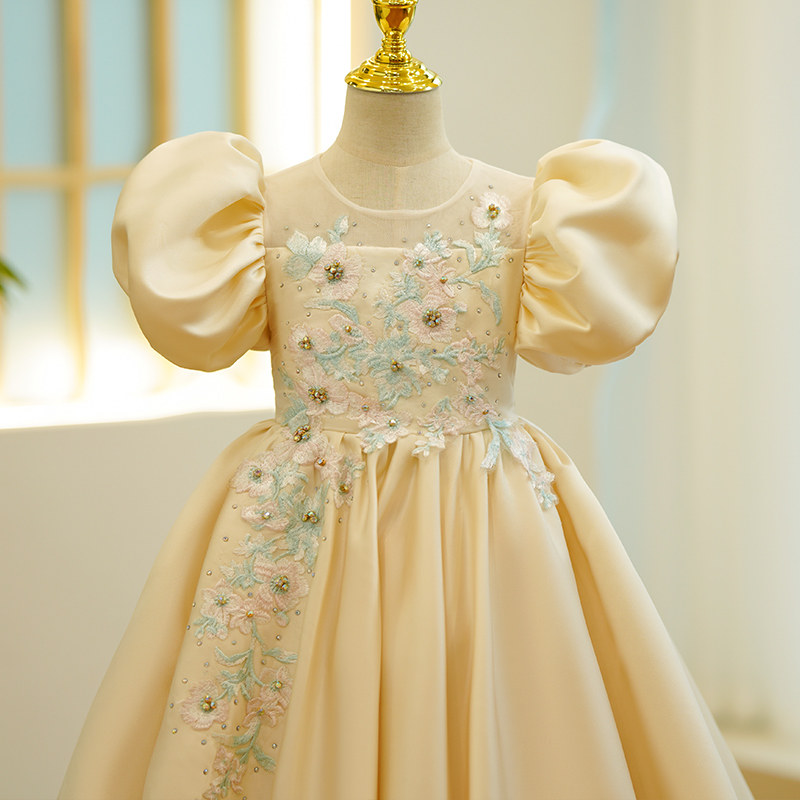 儿童礼服公主裙夏季高端小女孩合唱演出服女童生日主持人走秀长裙