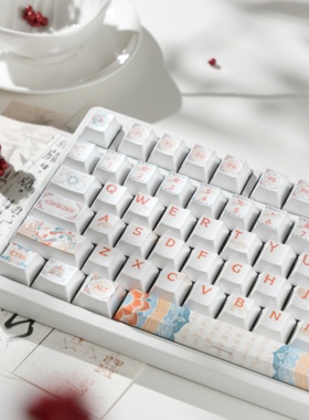 星迹外设敦煌珠光漆PBT白金国风键帽原厂适配机械键盘ev63wooting