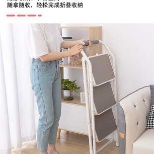 饰置物架子三步梯 YSF家用折叠梯子登高梯人字梯扶梯吧椅子花架装
