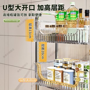 厨房置物架多功能落地小推车家用果蔬菜篮子多层台面收纳层架子移