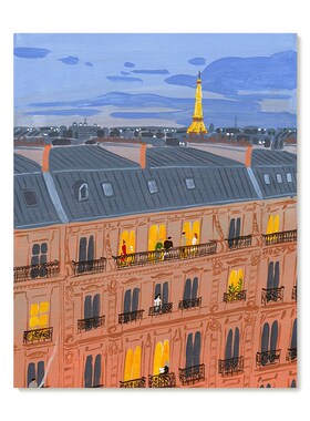 【特惠捡漏】插画Yukiko Noritake复刻艺术版画法式建筑装饰画芯