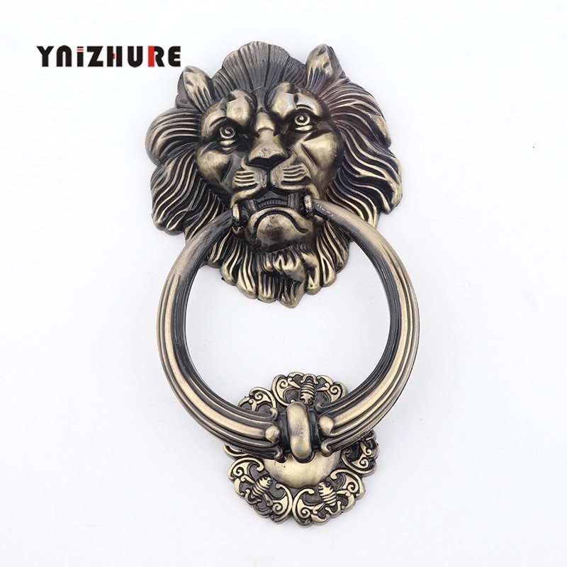 明清古董拉环中式仿古门环青铜拉手兽头大狮子头大门新古典敲门器