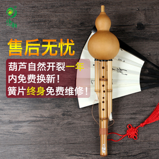超七孔 傣韵专业演奏型九孔葫芦丝 降B调F调 宽音域 八孔 金竹C调