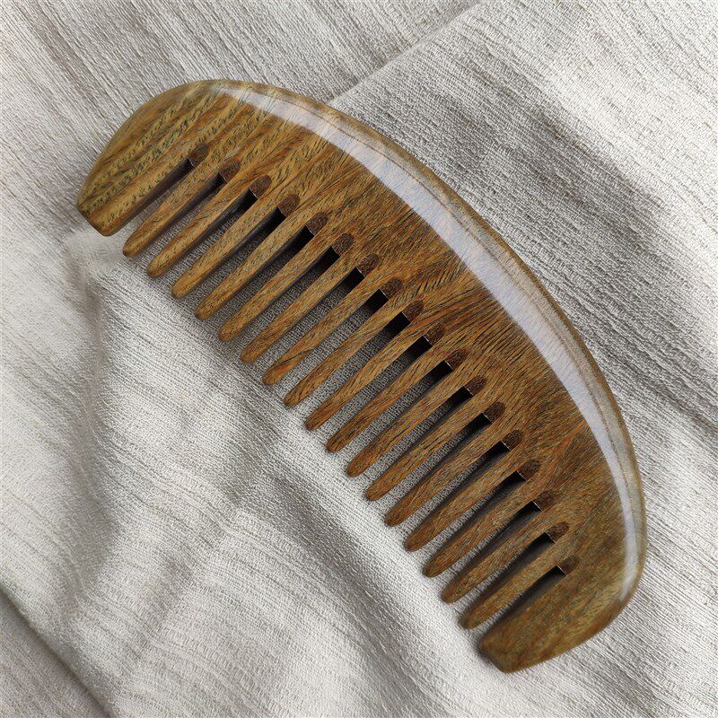 丑木木老绿檀木梳子中油性卷发宽齿玉檀男女脱发静电防纯按摩天然