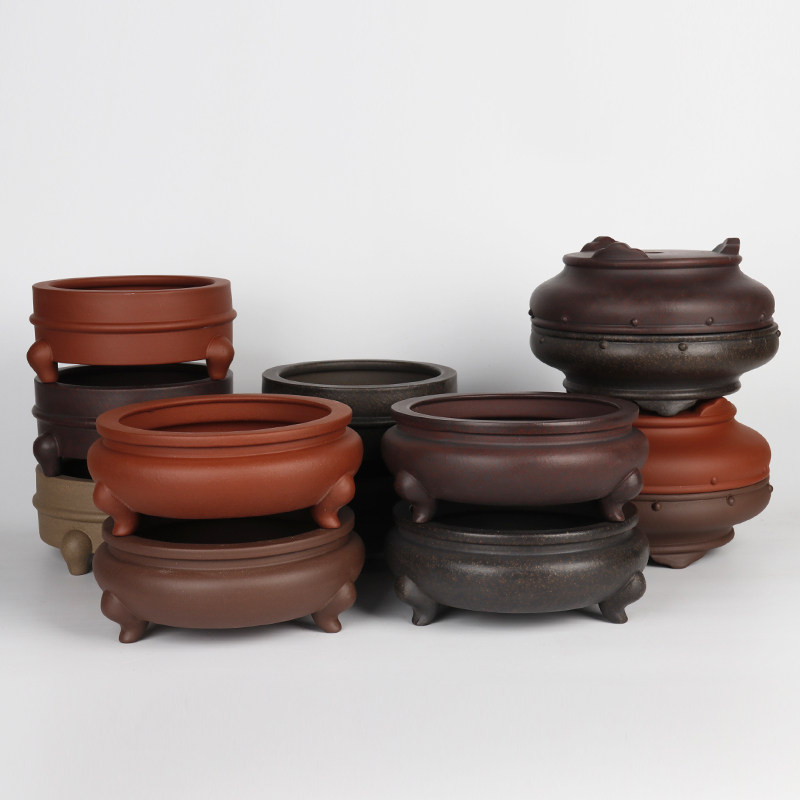 蔓木人紫砂宜兴紫砂花盆小花盆古典素面桌面小盆景盆多肉菖蒲盆