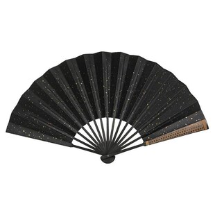 OQ5M10寸古风雕刻洒金防水绢布折扇古风高颜值风流苏男.生霸气扇