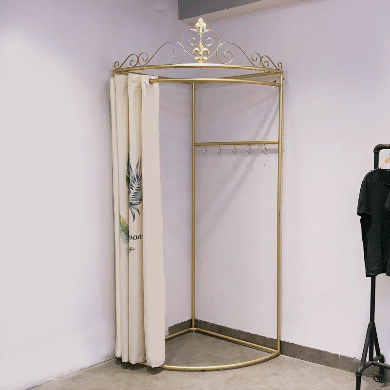 铁艺服装店墙角试衣间 简易拆卸试衣间 棉麻帆布印刷DIY 更衣室