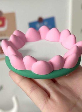 香薰摆件可爱木鱼莲m花底座敲解压压公室摆件送人礼物礼物配饰闺