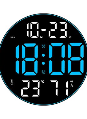 彩色氛围灯12寸大屏多功能时钟北欧C简约客厅挂钟LED壁挂钟8011A