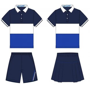 现货(安吉县第五小学)安吉五小学生校服夏装男女短袖短裤t恤