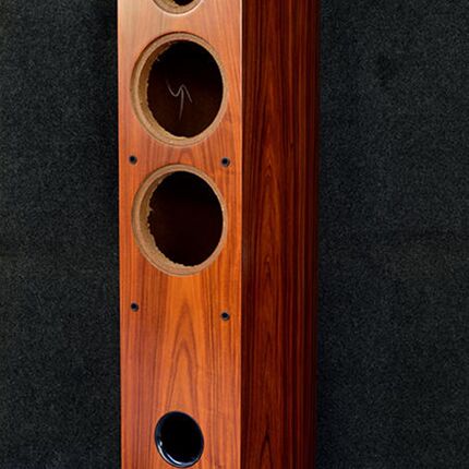 6.5寸7寸双低音落地音箱家庭影院前置主音箱空箱体腰鼓形酸枝木皮