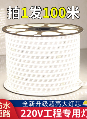 户外灯带LED超亮防水220V厂房养殖工地亮化照明长条形灯白光3624V