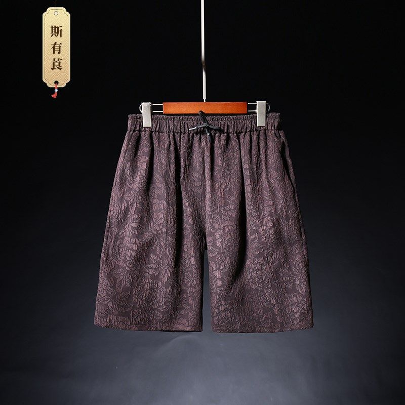 香云纱2025新款休闲裤男大码中国风短裤夏季五分裤宽松薄款沙滩裤,男装,休闲裤,淘宝优惠券,粉丝福利购,淘宝优惠卷