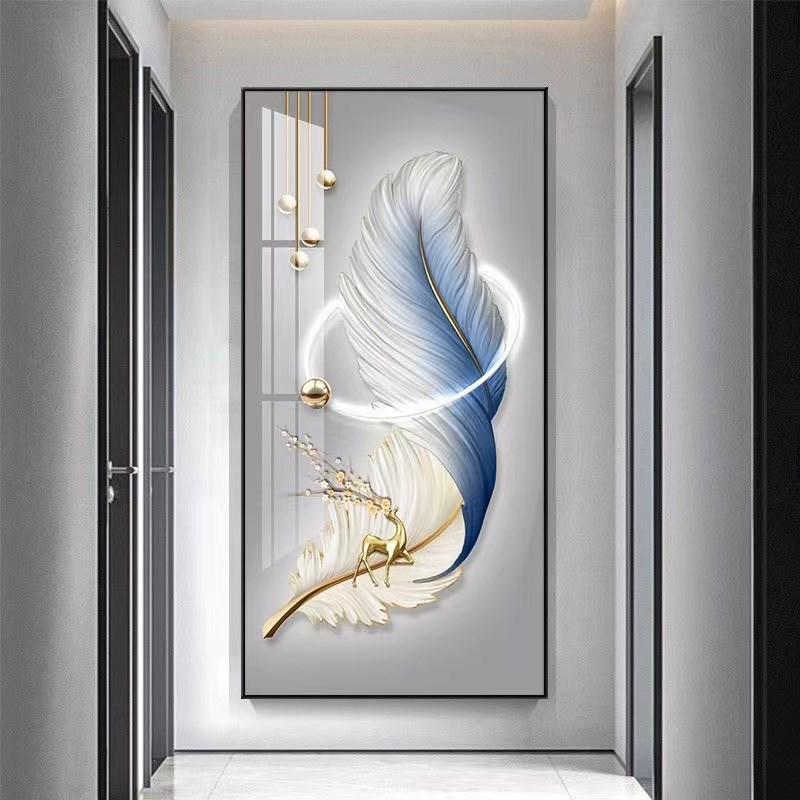 新中式玄关装饰画现代简约2024新款客厅入户挂画轻奢走廊过道壁画图片