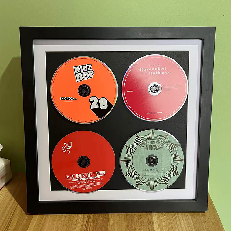 cd画画框光碟收纳专辑收藏dvd唱片实木装裱光碟收集框相框挂墙展