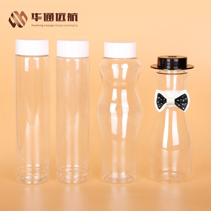 一次性鲜榨果汁瓶手摇酸奶酵素饮料瓶创意水果冷泡茶胖胖瓶花茶瓶