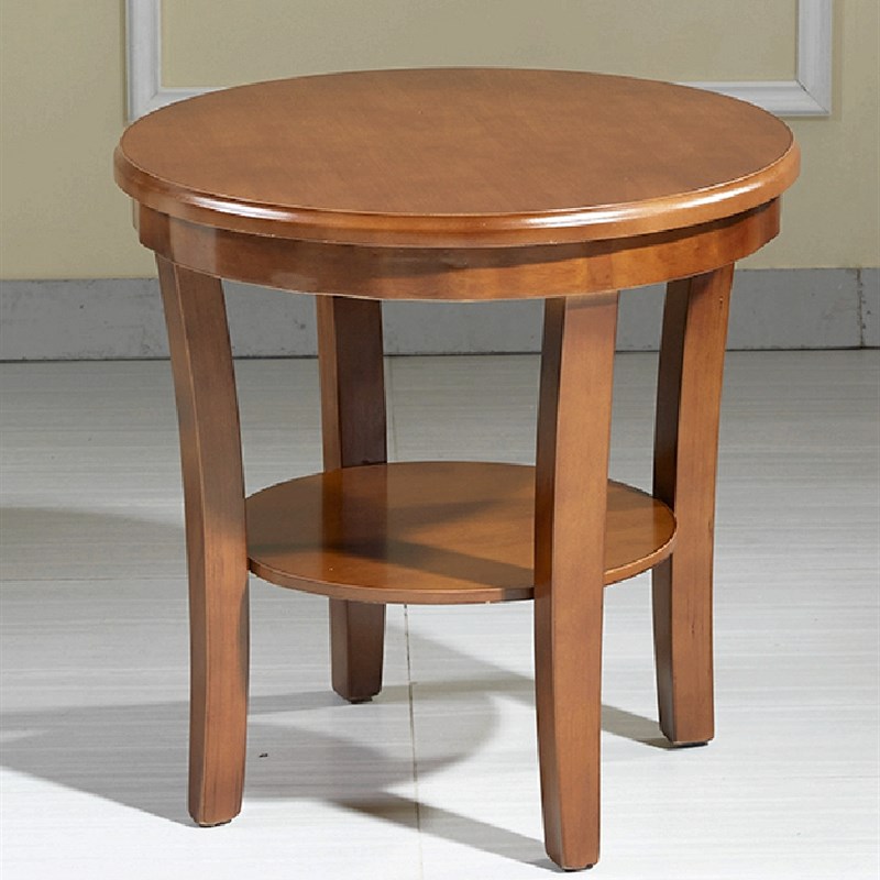 酒店宾馆茶几实木休闲圆茶几接待角几沙发小桌子家用阳台客厅边几