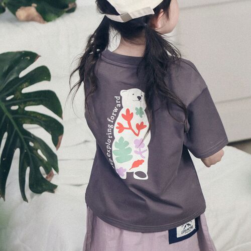 2025夏季新款女童短袖t恤卡通印花儿童户外运动透气上衣母女装潮