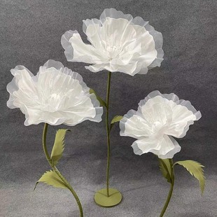 婚庆道具真丝花泡沫花橱窗装饰摆件纸花婚礼舞台场景布置纱花路引