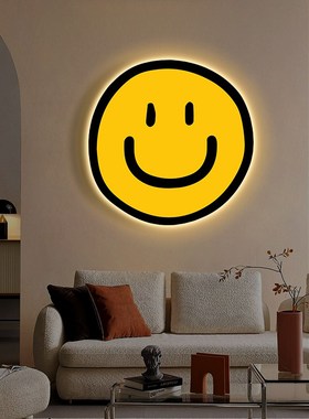 系笑脸装饰画客厅鞋柜餐边柜摆画ledK灯画卧室房间背景墙挂画