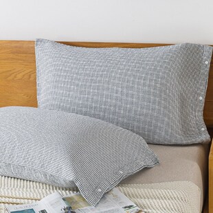 男士防头油枕套2023新款纯棉一对装50*75加大加厚V全包家用枕头套