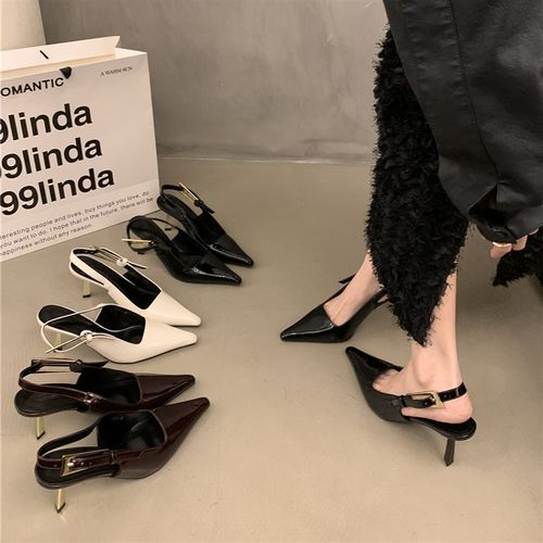 轻奢设计感小众气质高跟凉鞋女鞋夏季女款包头凉拖尖头高跟鞋单鞋