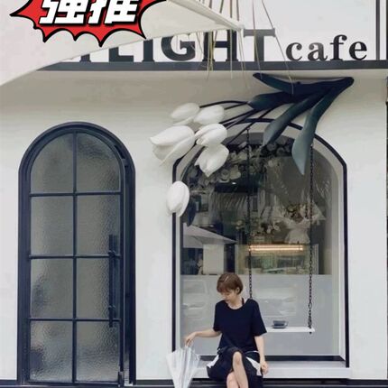 法式极窄拱形玻璃门定制商场店铺入户弧形门阳台洗手间隔断圆弧门