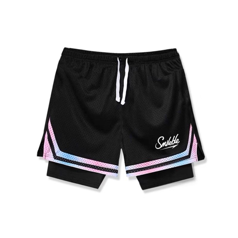 美式篮球短裤男不过膝假两件带内衬高弹三分裤速干透气跑步运动裤,男装,短裤,淘宝优惠券,粉丝福利购,淘宝优惠卷