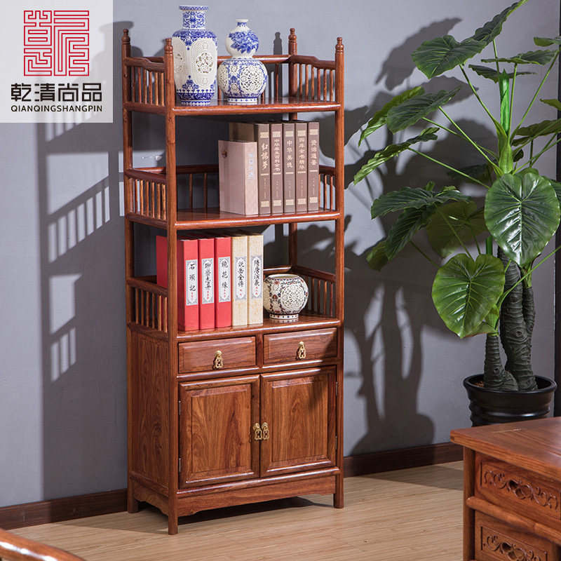红木家具刺猬紫檀木书房小书柜组合中式实木茶叶架茶水柜书橱柜