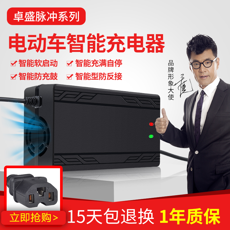 小鸟电动车电瓶智能断电充电器48V12AH60V64V72V20AH小鸟充电器