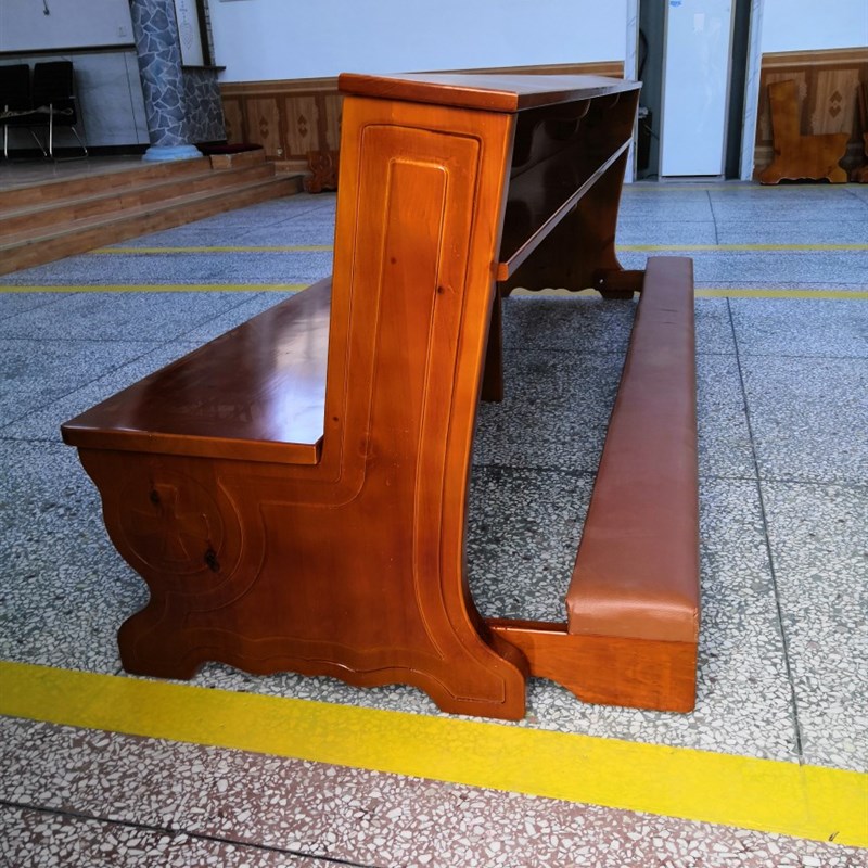 12年厂家定制教堂实木跪凳原木跪椅祈祷椅祈祷凳椅子圣具