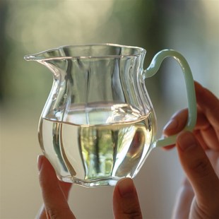 带把玻璃公道杯功夫茶具高硼硅透明家用公杯分茶器茶道配件 梵汝