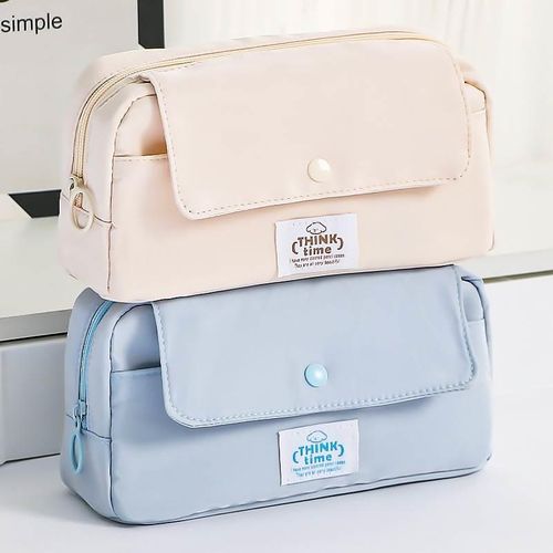 大容量笔袋可爱女孩简约女生铅笔盒小学生新款多功能设计感文具袋