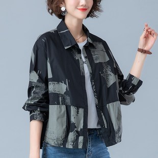 小矮个子短外套女202春秋2新款洋气宽松短款O休闲中年妈妈外套上