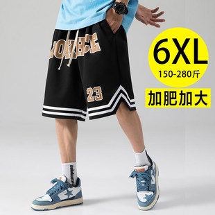 潮流高街五分裤 宽松篮球运动短裤 男士 直筒弹力中裤 加肥加大码 夏季