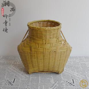 竹编采摘篓竹篮可斜挎背筐采茶专用篮子抓鱼摘茶叶篓子采茶叶的筐