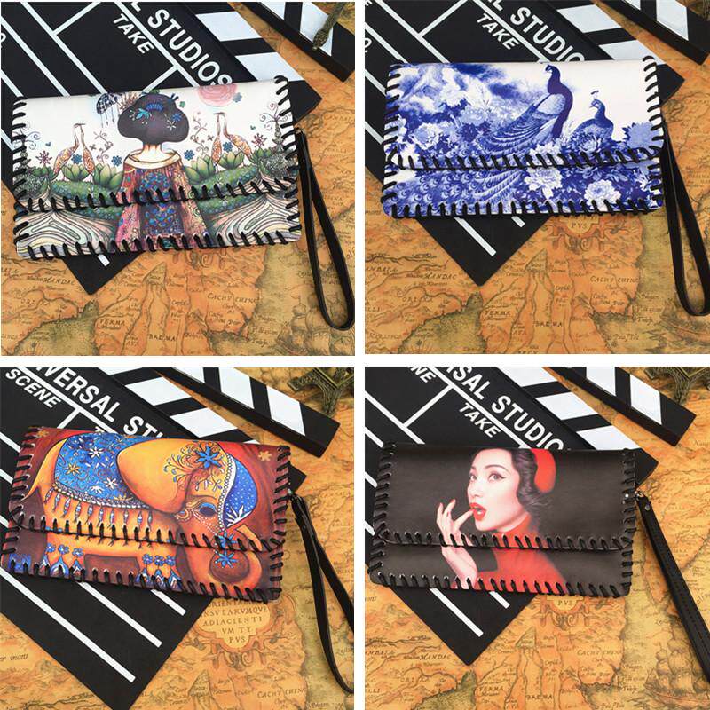 新款女士民族风钱包潮流手机包大容量个性简约零钱包手拎斜跨女包