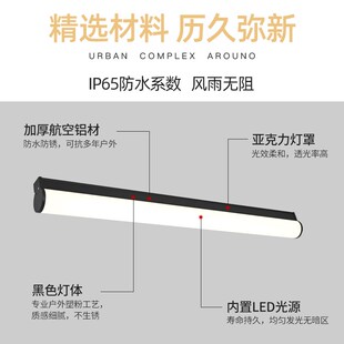 户外吸顶灯防水防虫长条灯露台玻璃阳光房专用照明屋檐室外阳台灯