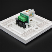 86型网络音频插座面板 AV红白双莲花头音频开关面板 免打电脑网口